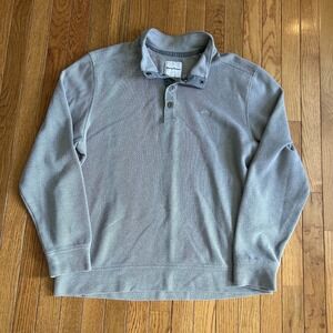 Tommy Bahama Sweater Mens XL Gray Quarter Snap Pullover Beach Casual